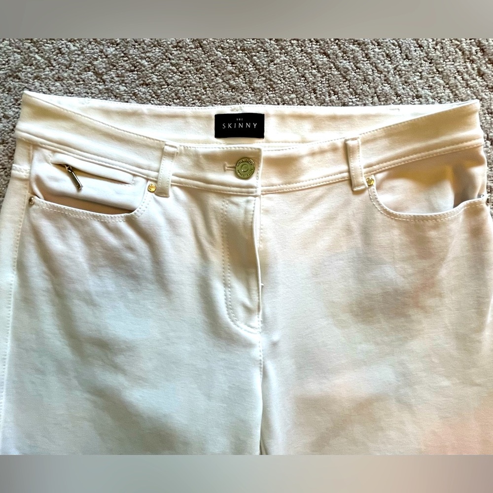 WHBM cream stretch pants